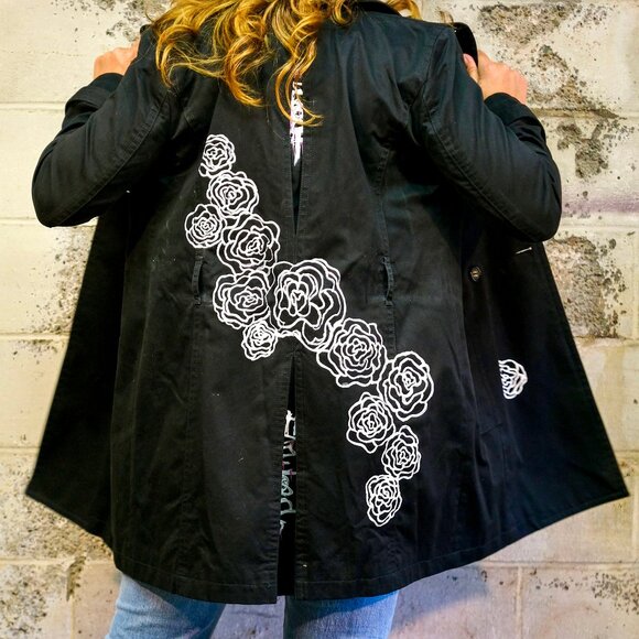 Up-cycled Coach Trench Coat- Size S/P - by Jessica Carbone - Picture 10 of 12